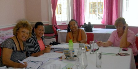 A meeting with the Women Shelter Movement in Cape Town, 2012.